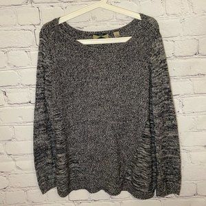 525 America Black and White Long Sleeve Sweater